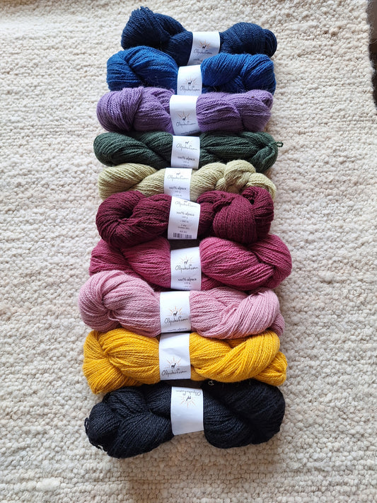 Farget alpakkagarn 300m/100g